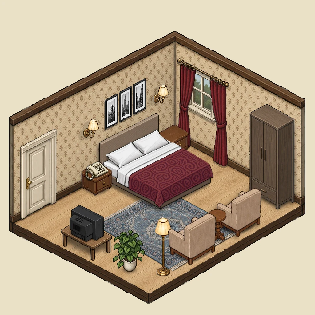 Das Doppelzimmer mit Zwei-Sterne-Ausstattung