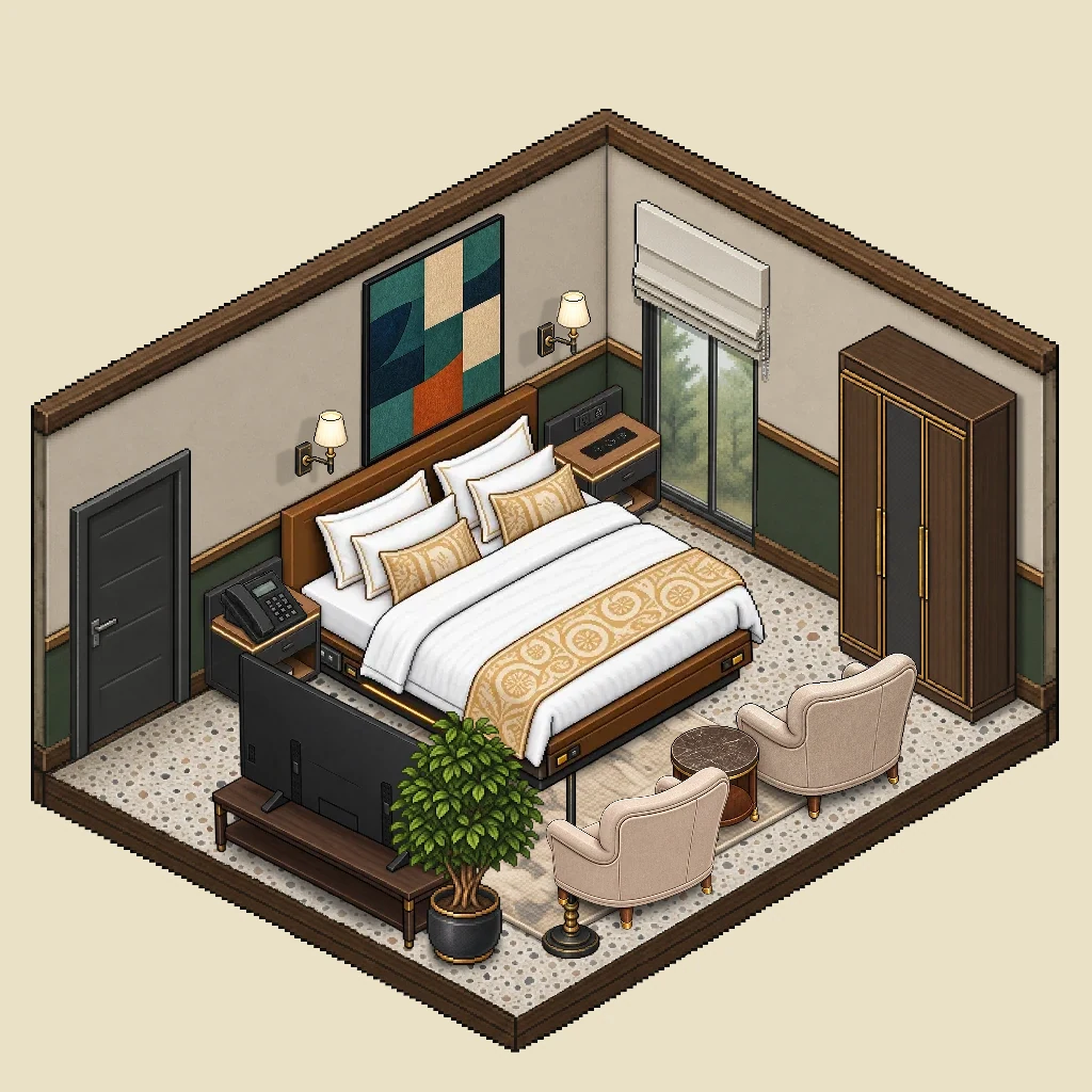 Das Doppelzimmer mit Fünf-Sterne-Ausstattung